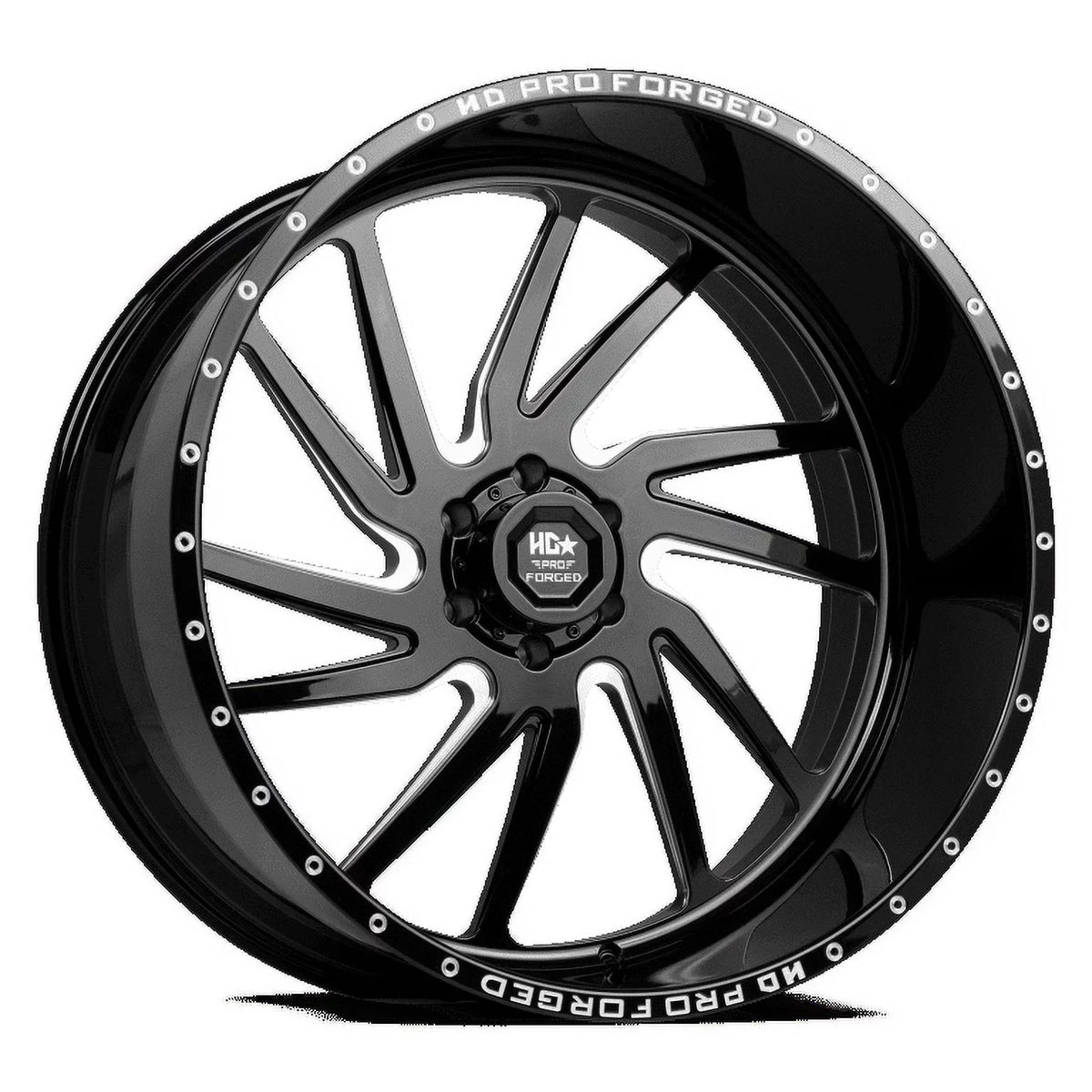 LUXXX HD FORGED LHD PRO 1 HORNET 26X14 6X139.7 -76ET 106.1CB GLOSS BLACK MILLED WHEEL