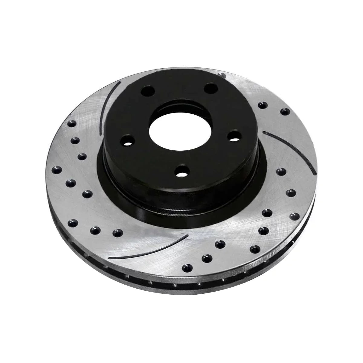 AutoShack Front Drilled Slotted Brake Rotors Black Pair of 2 Driver and Passenger Side Replacement for Jeep Patriot Compass Dodge Avenger Caliber Mitsubishi Outlander Sport Chrysler 200 FWD PR63040LR