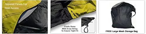 Weatherproof Jet Ski Covers for Kawasaki Ultra 300LX 2011-2013 - Yellow/Black Color - All elements - Trailerable - Protects from Rain, Sun, UV Rays, and More! Includes Trailer Straps and Storage Bag