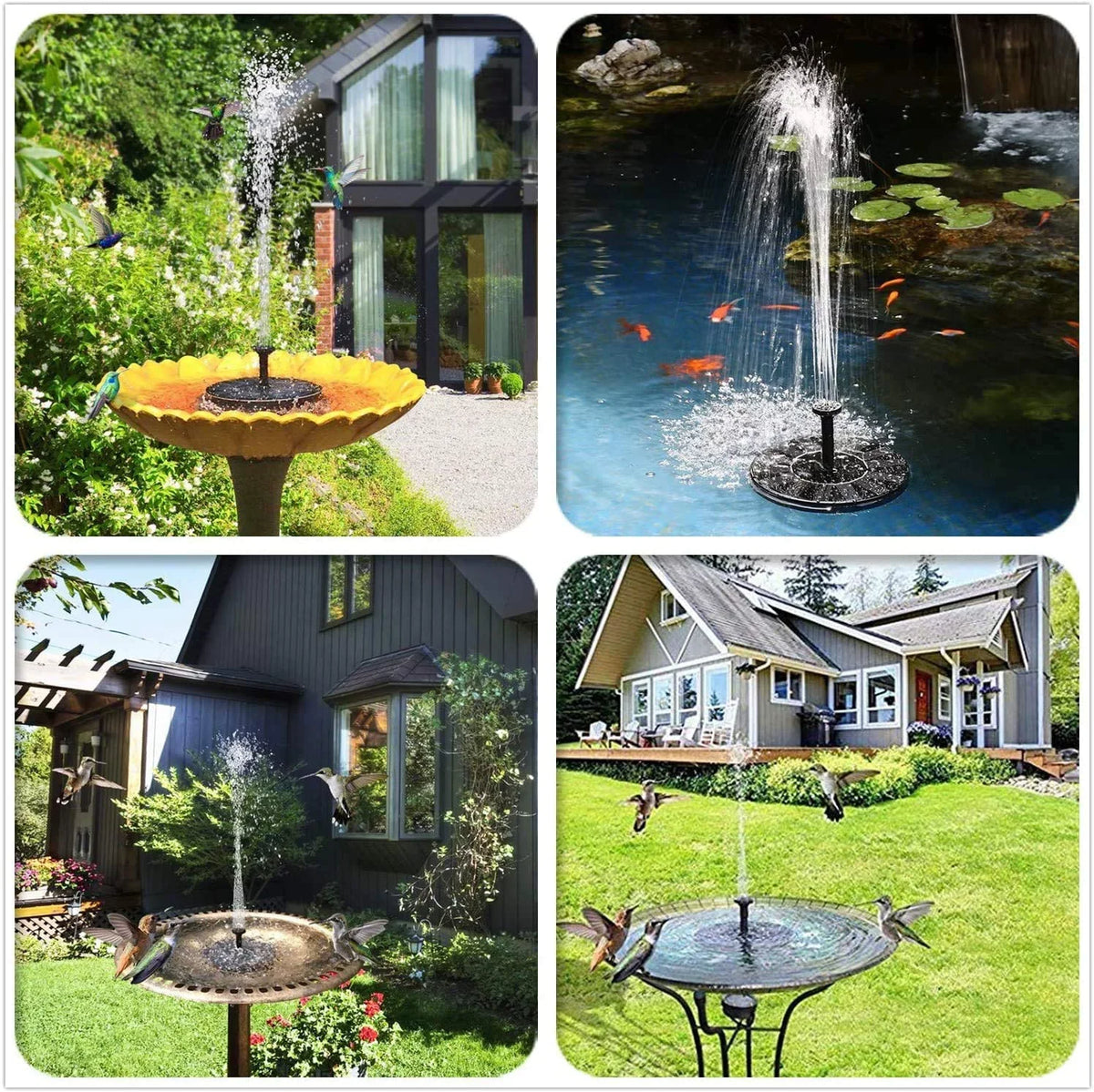 AISITIN 2.5W Solar Fountain Pump, 1200mAh Circle Solar moisture Pump Floating Fountain Built-in Battery, with 6 Nozzles, for Bird Bath, Fish Tank, Pond or Garden Decoration pond heaters for outdoor ponds