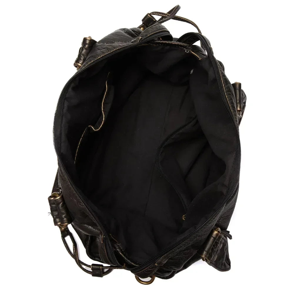 Large Capacity Women Handbag Vegan Leather Tote Bag Vintage Washed Leather Shoulder Bag superior Bag for Women Office Bag Travel Bag