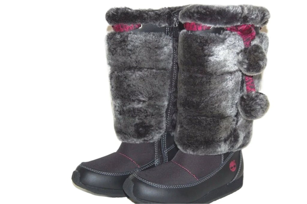 Timberland Preschool Youth Winterberry Tall Fur Medium Boot Black 59794 size 1.5 US