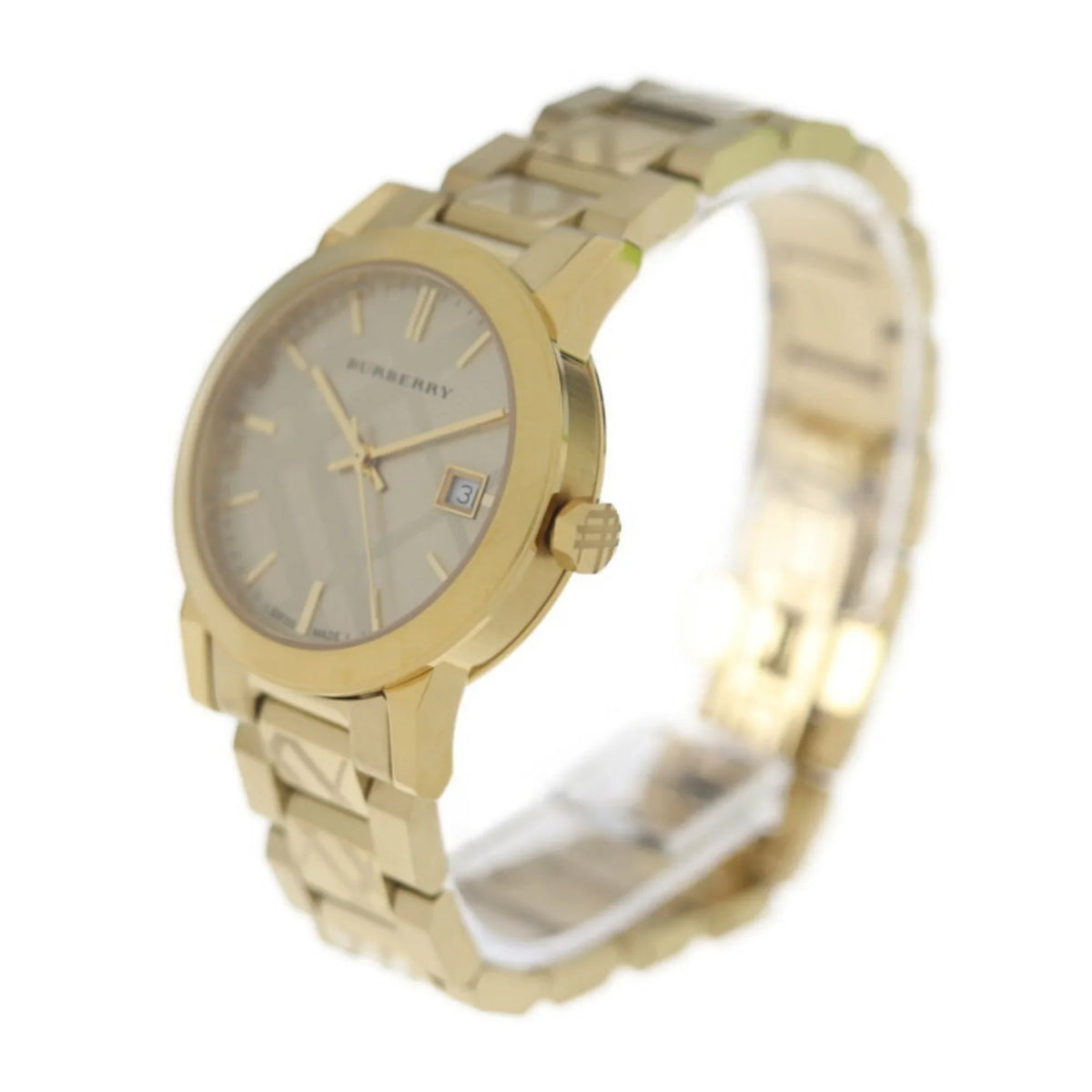 Pre-Owned BURBERRY Burberry THE CITY watch BU9145 stainless steel gold (Like New)