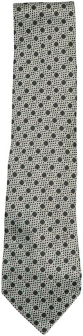 Tom  Men's Black / Silver Dotted Silk Necktie - One Size