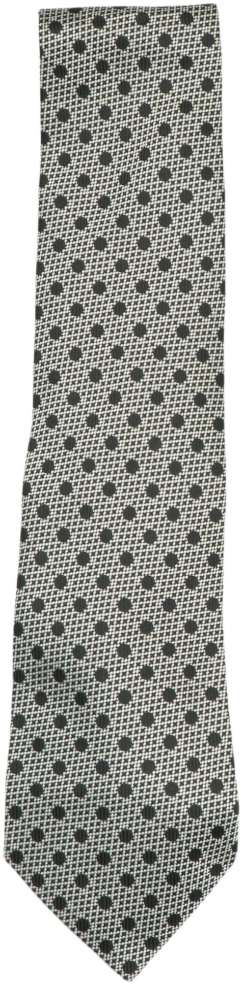 Tom  Men's Black / Silver Dotted Silk Necktie - One Size