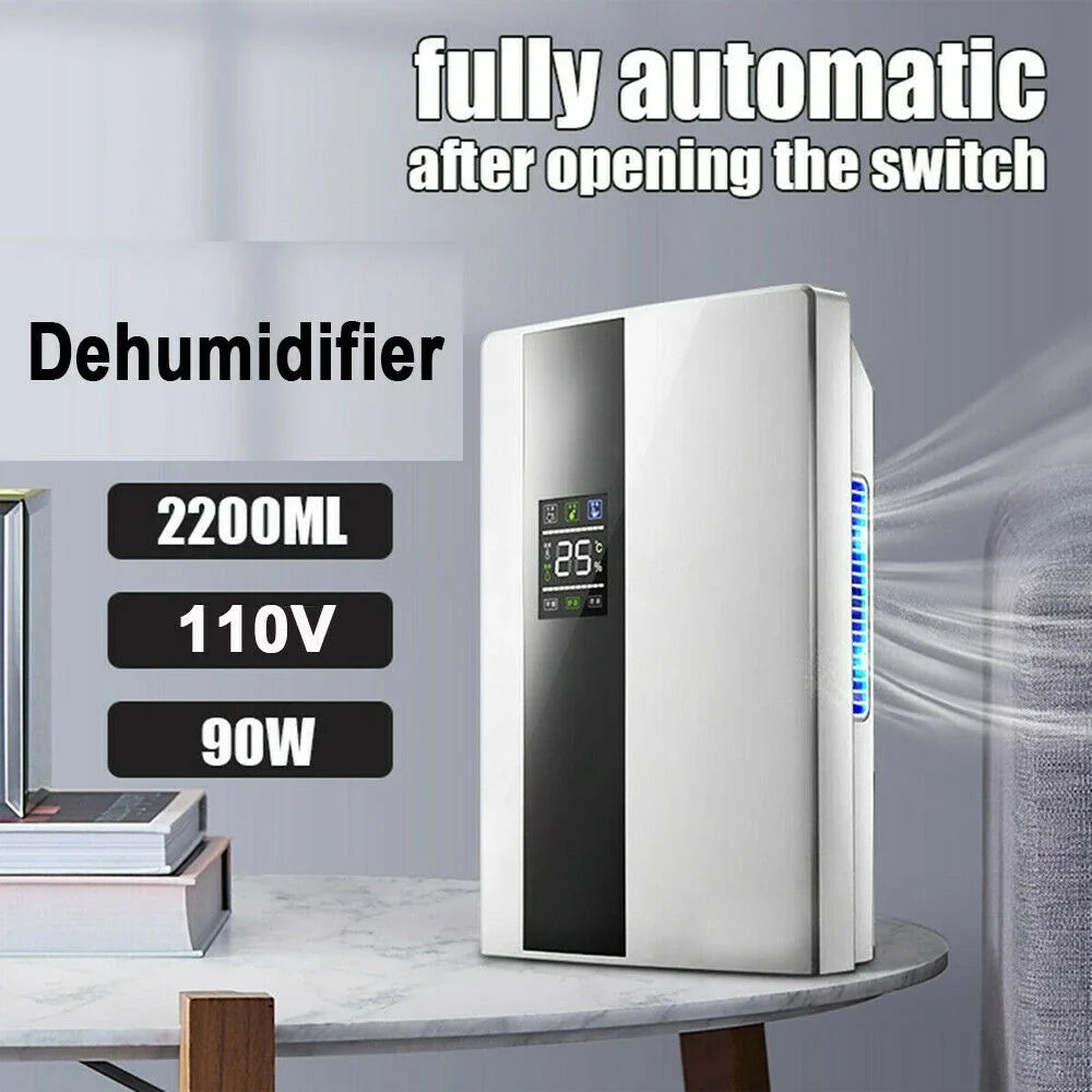 TOOL1SHOoo  Portable  2200ml Ultra Quiet Dehumidifier with LCD and Remote liquid Tank Dehumidifier