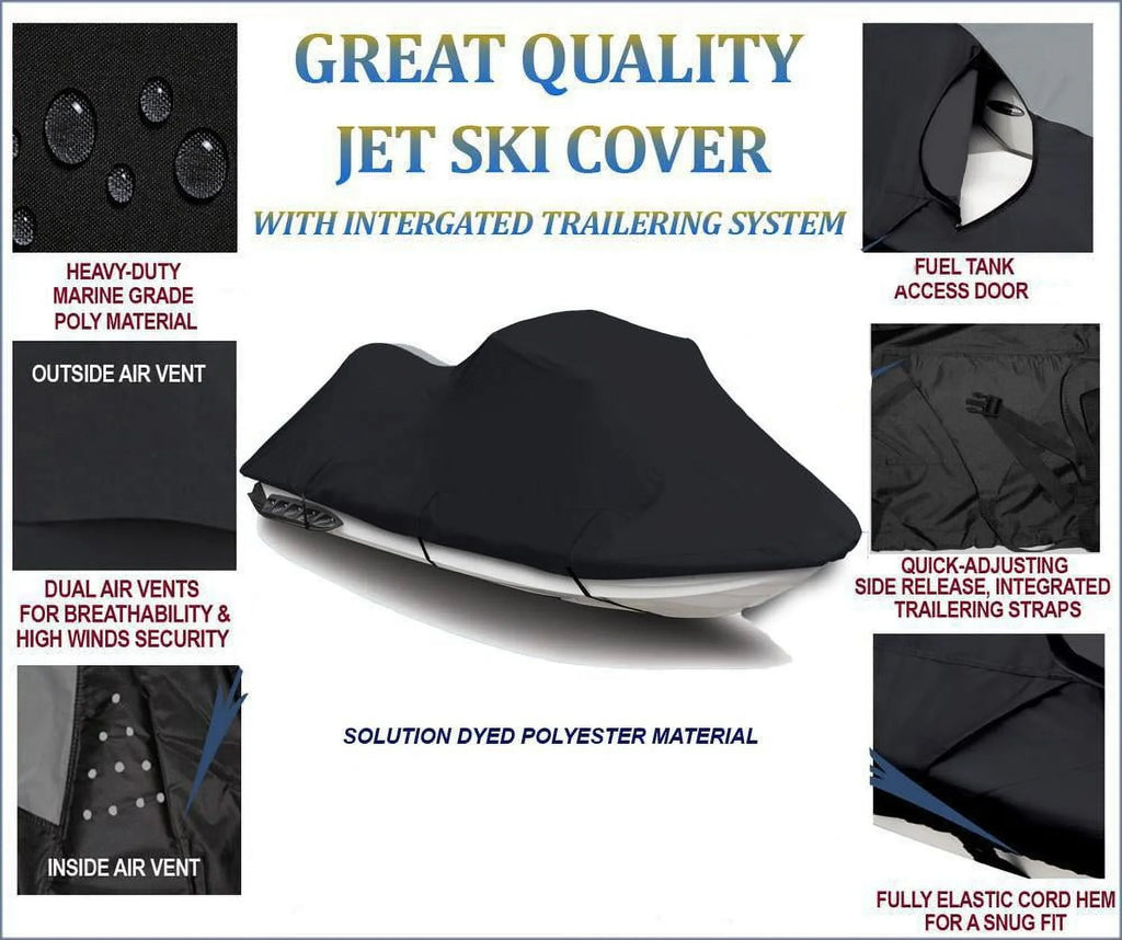 BLACK 600 DENIER JetSki protector appropriate for Bombardier Sea Doo Sea-Doo SP 1993 1994 1995 1996 1997 1998 Watercraft Jet Ski PWC shield 1 Seater