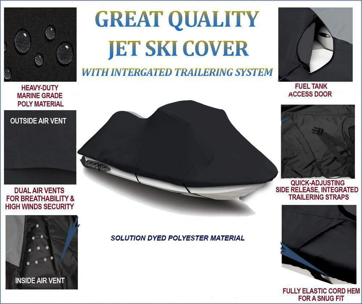 BLACK PWC 600D JET SKI shield suitable for Kawasaki STX-R 1200 / JT1200 2002