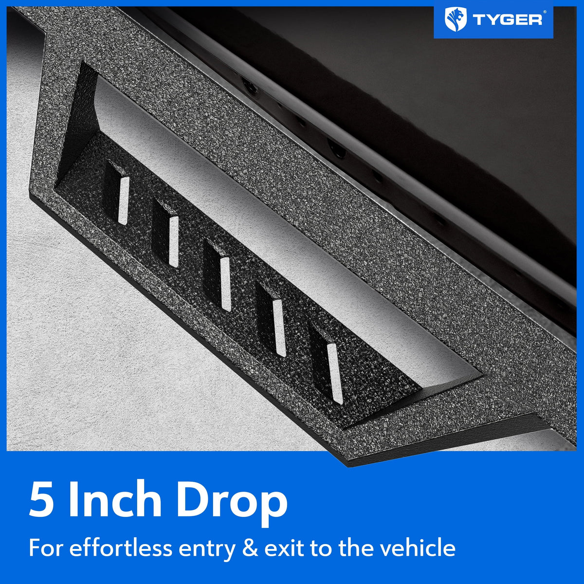 Tyger Auto LanderX Running Board suitable with 2009-2018 Dodge Ram 1500; 2010-2024 2500 3500; 2019-2024 Classic | Crew Cab | TG-LX3D82348 | Drop Step Side Step Rail Nerf Bars