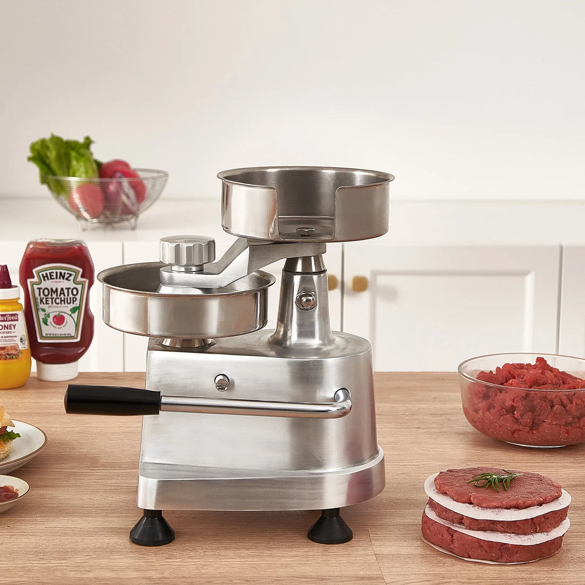 SKYSHALO 4"/5"/6" Commercial Burger Patty Maker Hamburger Press Forming Machine