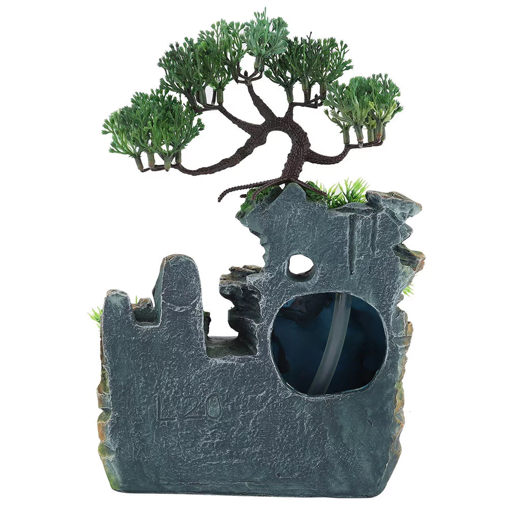 Mini Waterfall Desktop Fountain Zen Meditation Waterfall EU Plug 220V