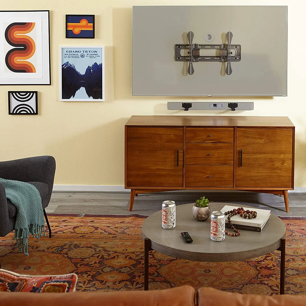 Echogear Universal Soundbar Wall Mount Bracket - Works with All Soundbars Including , Vizio, Roku, & More - Depth Adjustable for Dolby Atmos Soundbars
