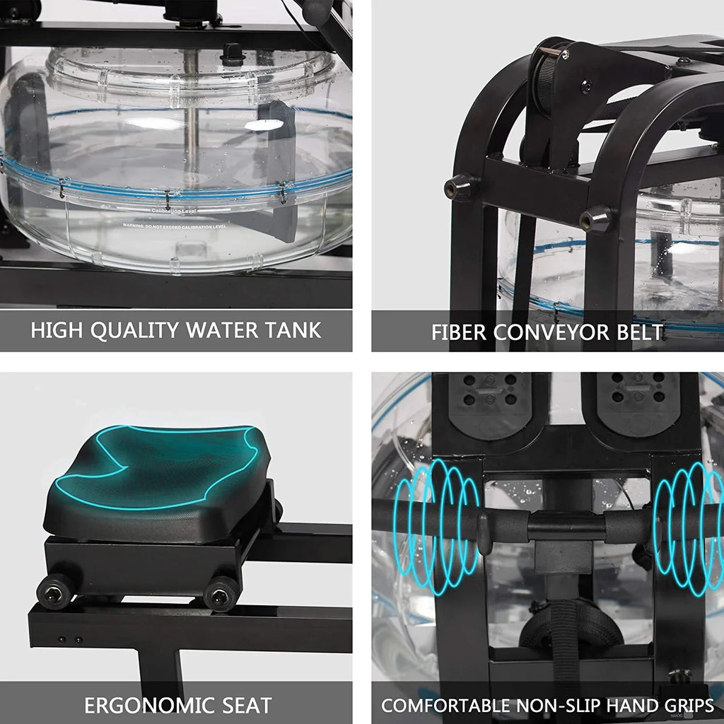 aqua Rowig Machie Idoor aqua Rower Adjustable Resistace With LCD Moitor Home Gym Equipmet For Whole Body Exercise Traiig