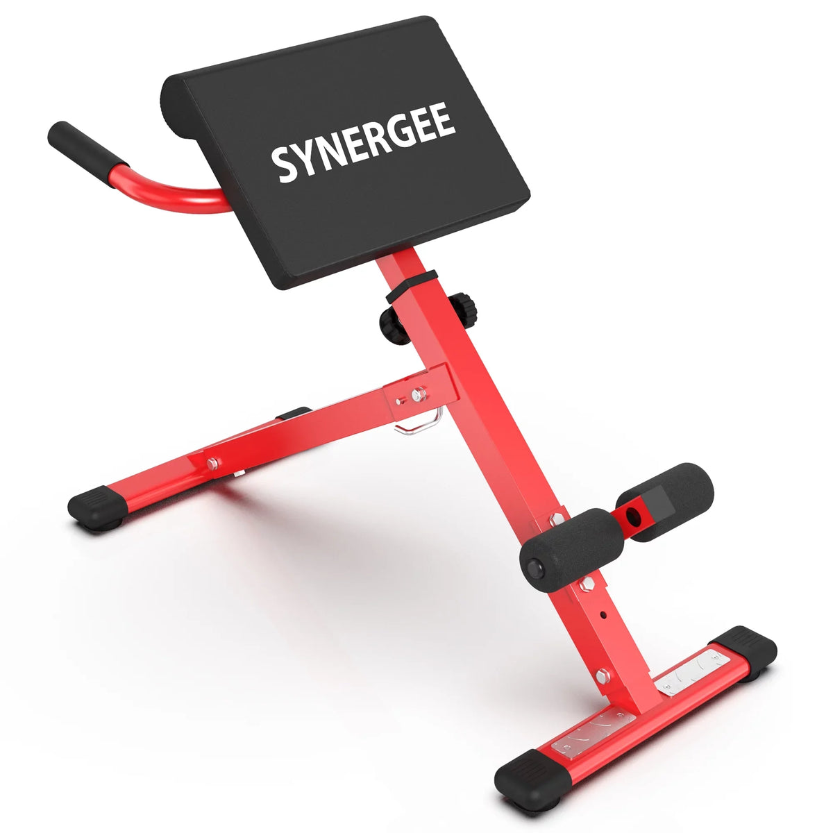 GHD Ab Bench for Lower Back Workout, Hyper Exercises.. Red Coated Steel Hyperextension Machine. Synergee Roman Chair