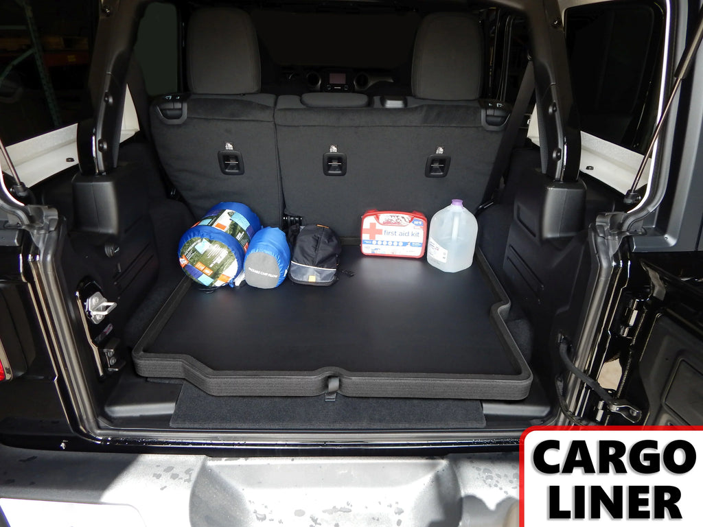 Red Hound Auto Cargo Trunk Mat Liner Tray Custom Fit Floor Black Foam suitable with Jeep Wrangler Unlimited 4-Door 2018-2019 (JL) Without Subwoofer - Anti-Rattle Waterproof Protector