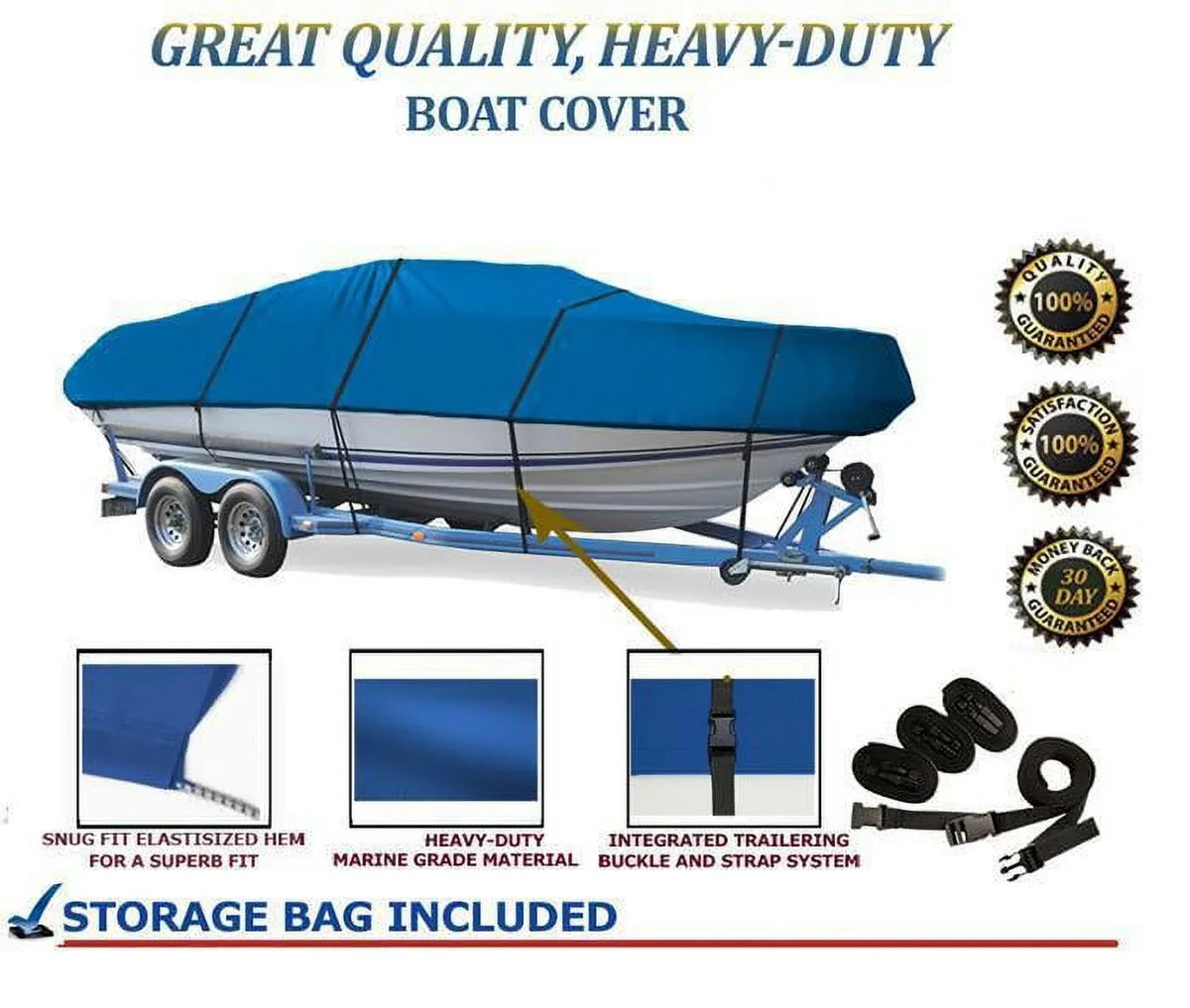 BLUE, outstanding premium vessel protector appropriate for SPECTRUM PRO FISH/SEA HAWK 16 ALL YEARS