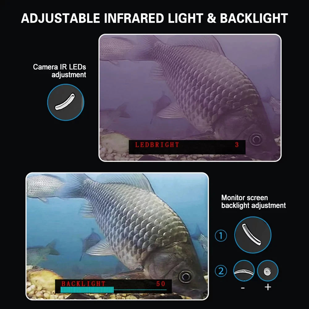 Portable Underwater Fishing Camera Waterproof 720P Fish Finder with LCD Display Ideal for Sea ship Fishing