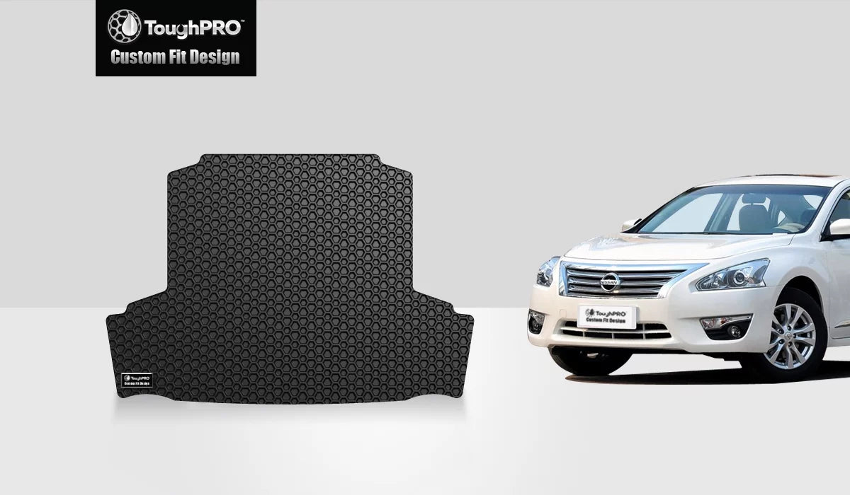 ToughPRO - Trunk Mat matching with NISSAN Altima - All elements Heavy Duty (Made in USA) - Black Rubber - 2010