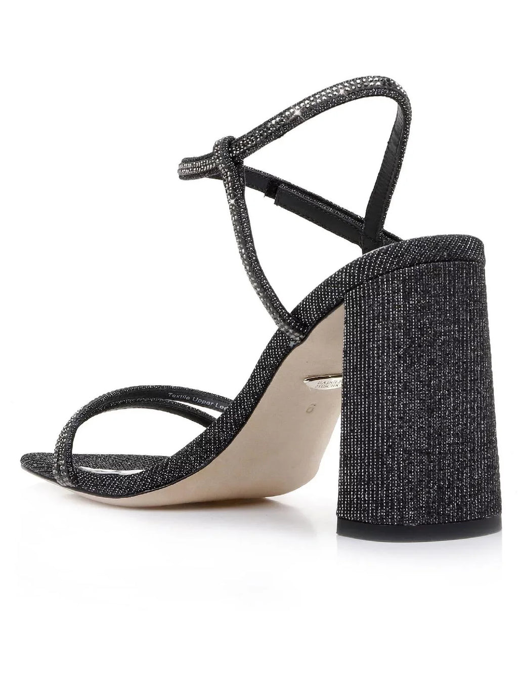 Badgley Mischka Womens Rebekah   Shimmer Strappy Block Heels