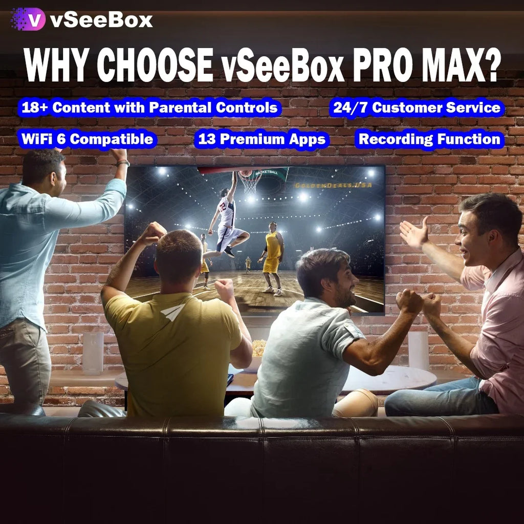 2024 New vSeeBox Pro Max Bundle with Remote Control, 8K HDMI Cable, 64GB TF Card, 64GB USB Drive, WiFi Extender, Backlit Keyboard, Detailed Setup Guide - Android 11, 4GB RAM, 32GB Storage
