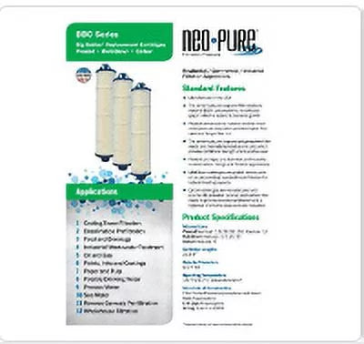 Neo-Pure 1 Micron Big Bubba Depth Cartridge BB150-HMB01 Replacement Filter appropriate with Watts BBC-150-D1 Big Bubba BBH-150 housing