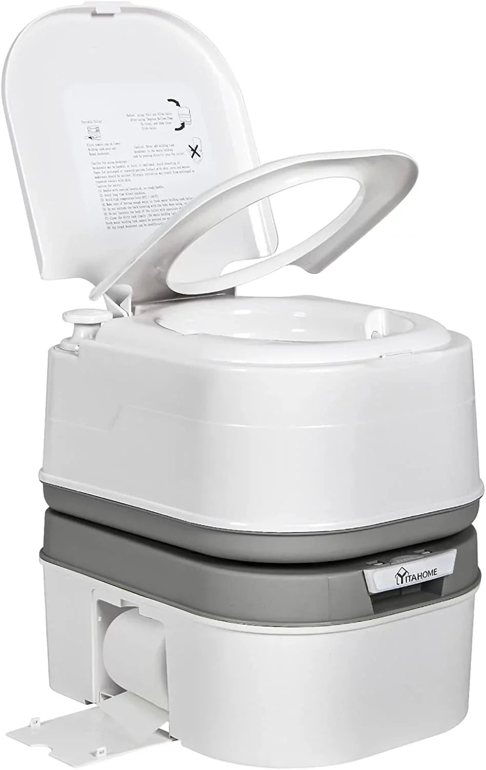 DWVO Portable Toilet, 6.34 Gallon Camping RV Porta Potty , Outdoor RV Toilet with Level Indicator, Rotating Spout
