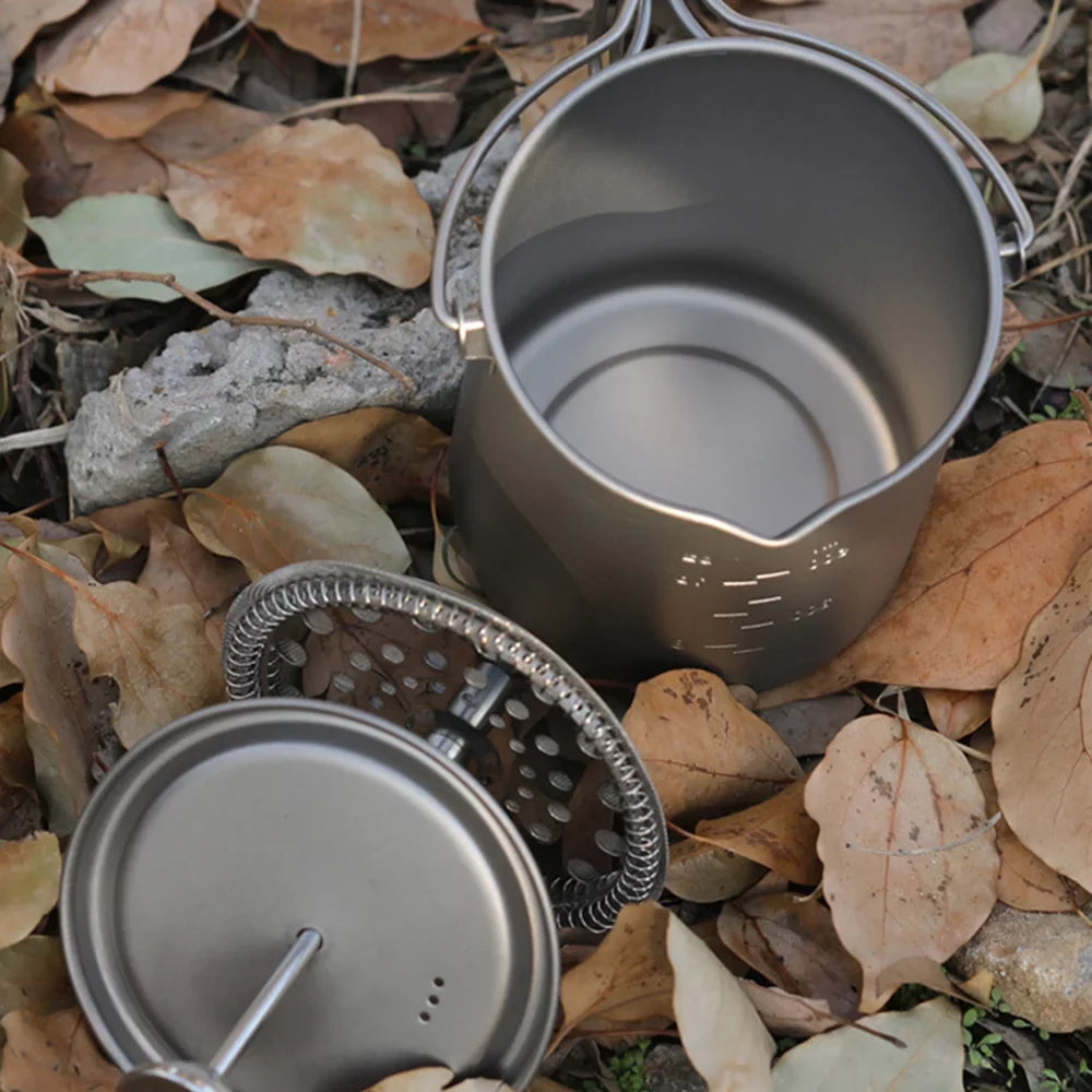 TOMSHOO Method Press Pot, 750ml Camping Coffee Cup with Press Plate, French Press Coffee Maker for Backpacking and Hiking