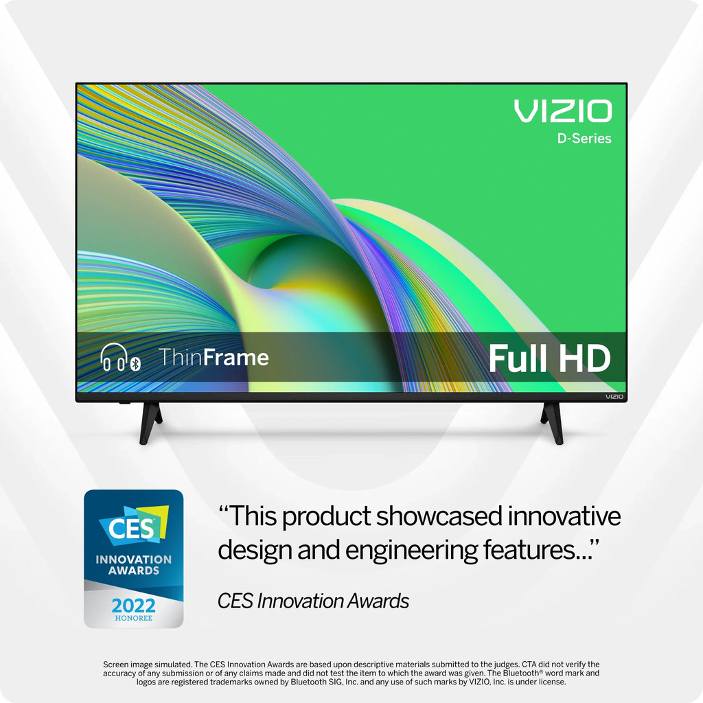 VIZIO 24" Class D-Series FHD LED Smart TV for Gaming and Streaming, Bluetooth Headphone Capable (Online Only) D24fM-K01