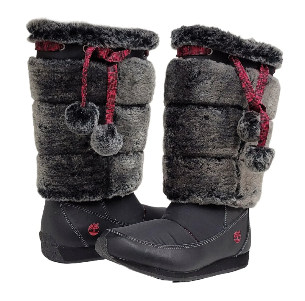 Timberland Preschool Youth Winterberry Tall Fur Medium Boot Black 59794 size 1.5 US