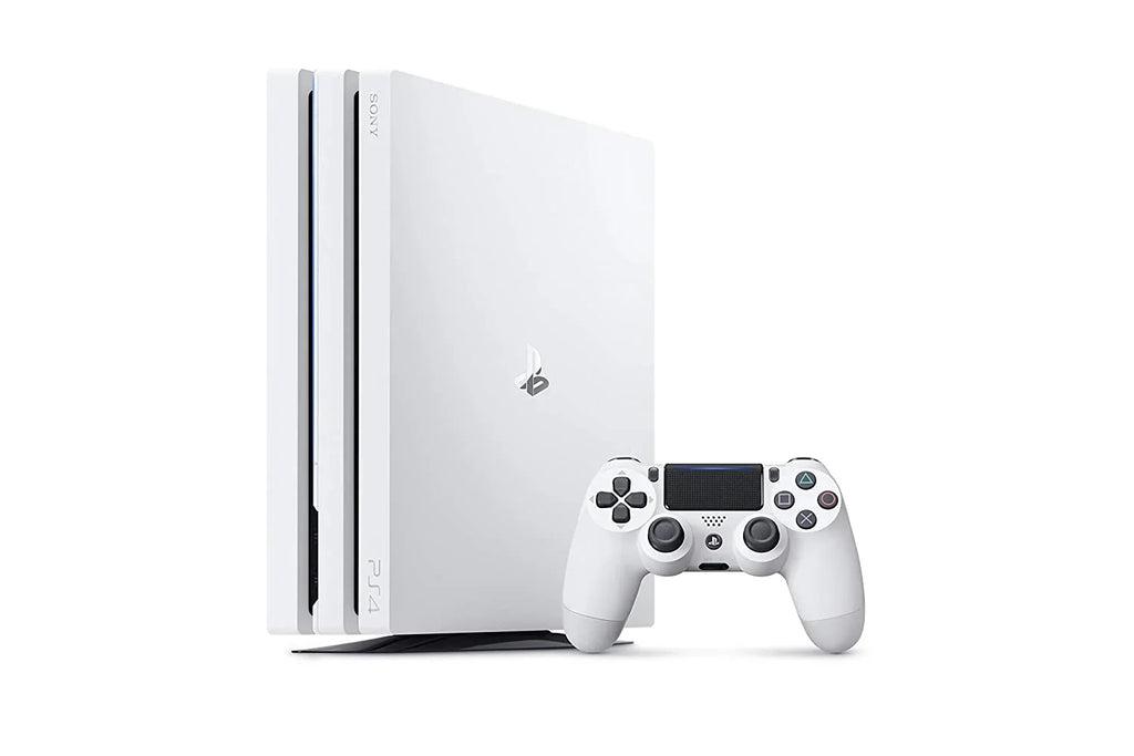 PlayStation 4 Pro 1TB White Gaming Console + Gaming Earbuds With Microphone BOLT AXTION Bundle Like New