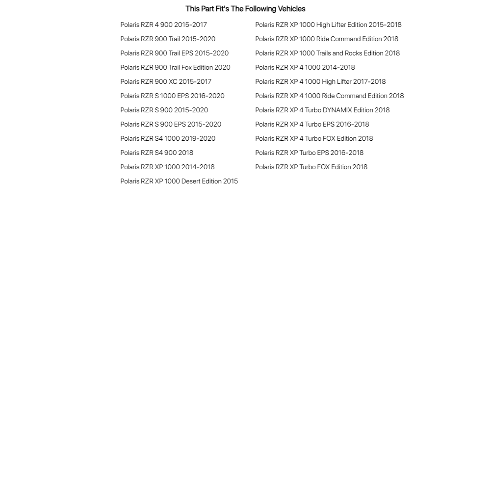 Tusk LED Tinted Taillights For POLARIS RZR XP Turbo FOX Edition 2018
