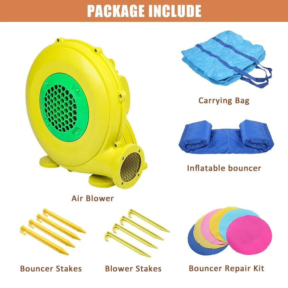 SalonMore Inflatable Bounce House with Blower,Pool & moisture Slide & Splash,Multi-color Tank