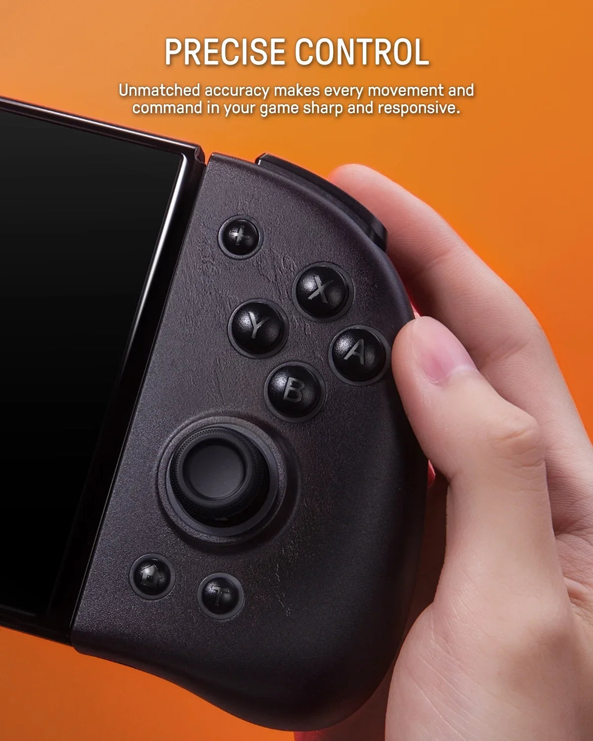 Funlab Luminous Switch Controller suitable with Nintendo Switch/OLED, Ergonomic Joypad Controller for Handheld Mode with 7 LED Colors/Paddle/Turbo for Zelda Fans - Sheikah Brown
