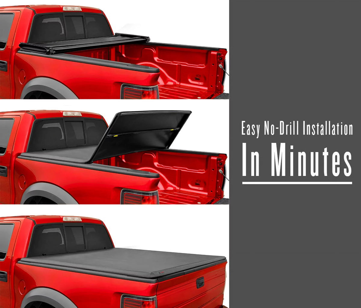 MaxMate Soft Tri-fold Truck Bed Tonneau protector matching with 2017-2024 Honda Ridgeline | 5'4" (64") Bed | TCH371065