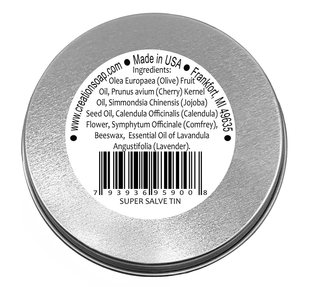 Calendula Comfrey Salve 4 oz Tin, Herbal Skin Rash Ointment, Wound Treatment Tin 4 oz by Creation Farm