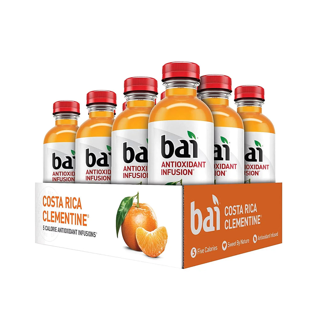 Bai Flavored aqua, Costa Rica Clementine, Antioxidant Infused Drinks, 18 Fluid Ounce Bottles, 12 count