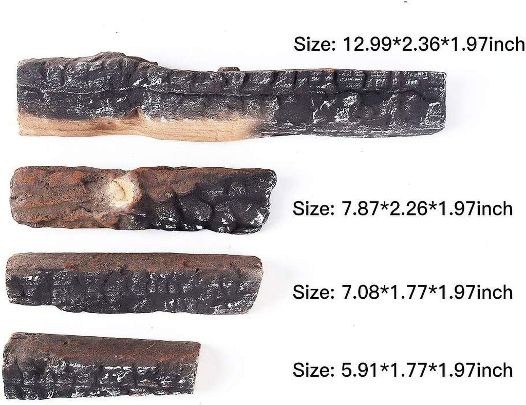 Use in Fireplaces & Fire Pits. Gas Logs 4pcs Gas Fireplace Logs Set of Ceramic Wood Logs