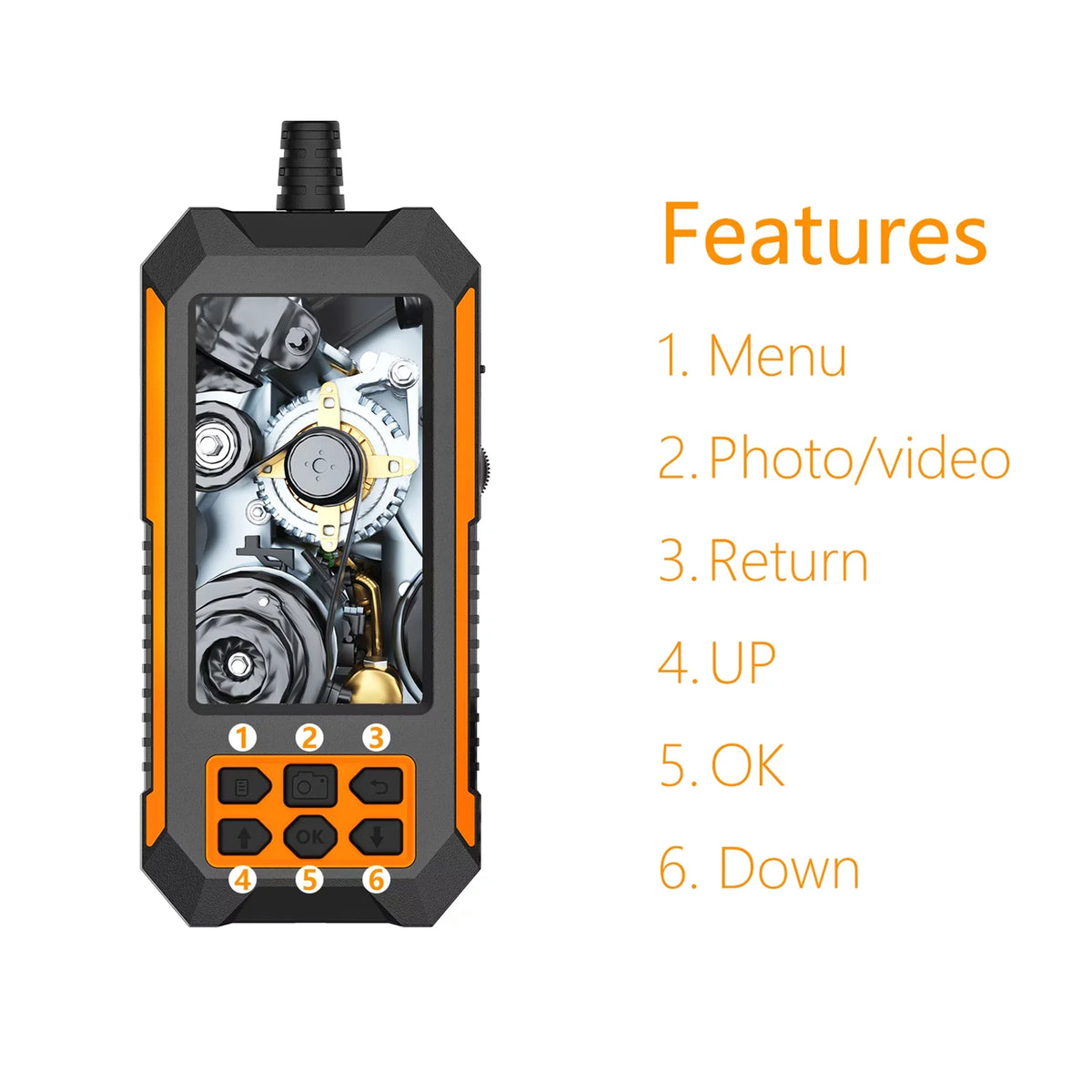 Shinysix Industrial endoscope,1944P 8 LED Waterproof Camera Camera Camera Dual 1080P/2592 * 1944P IP68 Waterproof Camera Camera 4.5 inch 4.5 inch Display LED IP68 Waterproof inch Display 5m