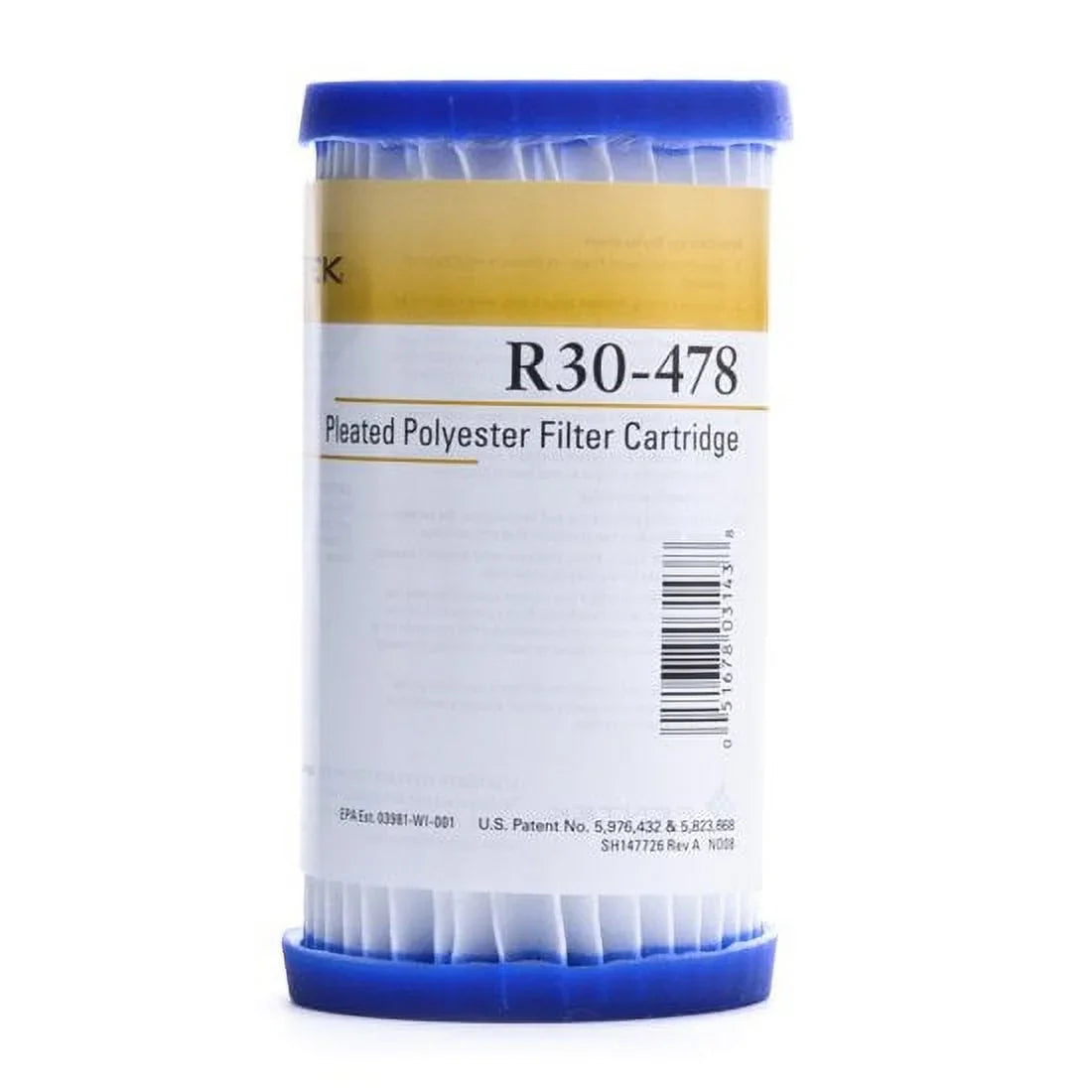 Package Of 2 Pentek R30-478 Pleated Polyester aqua Filters 4-7/8" x 2-5/8"