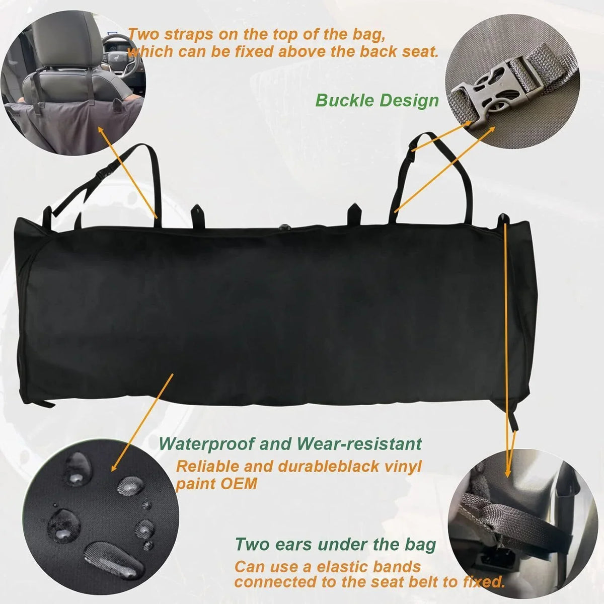 For  Bronco Accessories 4Door Soft Top Window Storage Bag Panel Organizer