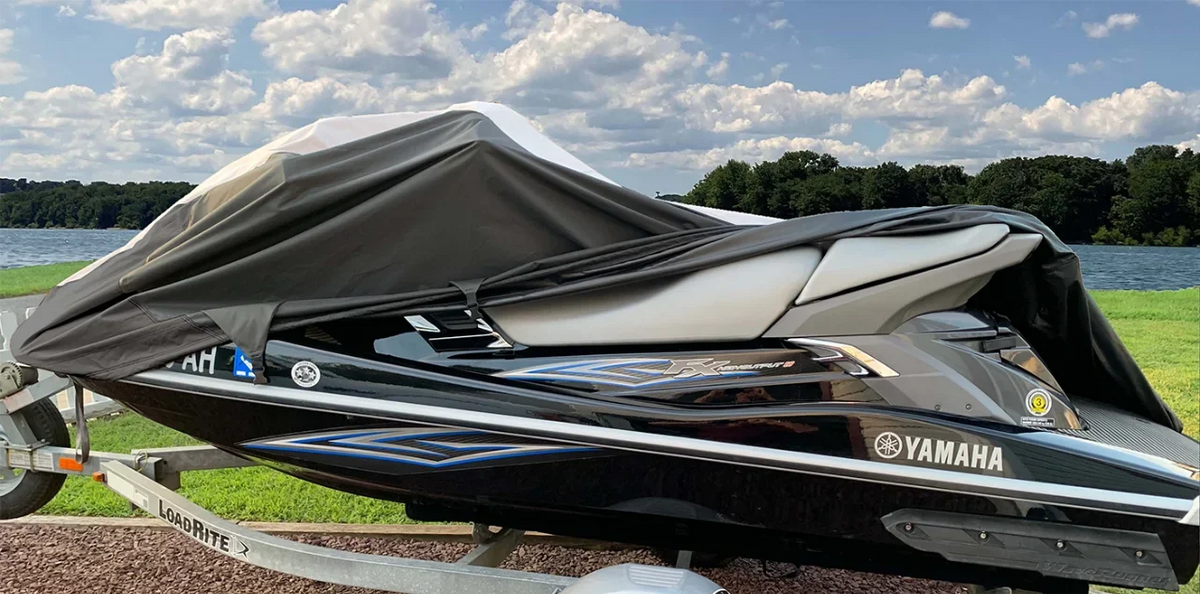 SUPER HEAVY-DUTY TOP OF THE LINE JETSKI wrap appropriate for YAMAHA 760 WaveVenture 1997-1998 Jet Ski PWC Trailerable wrap Black/Grey