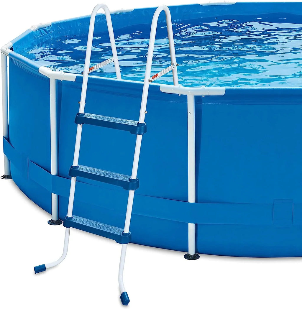 42 Inch Surestep 3 Stair Lightweight Heavy Duty Steel Outdoor Pool Ladder For Above Ground Swimming Pools, Multicolor