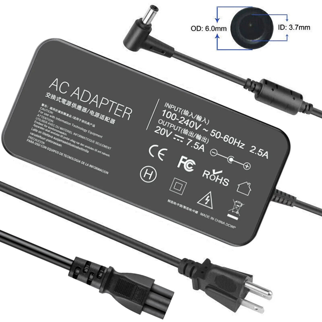 SKKSource 150W 20V 7.5A AC Adapter Charger appropriate with  TUF Gaming F15 FX506LH-HN236W Power Supply