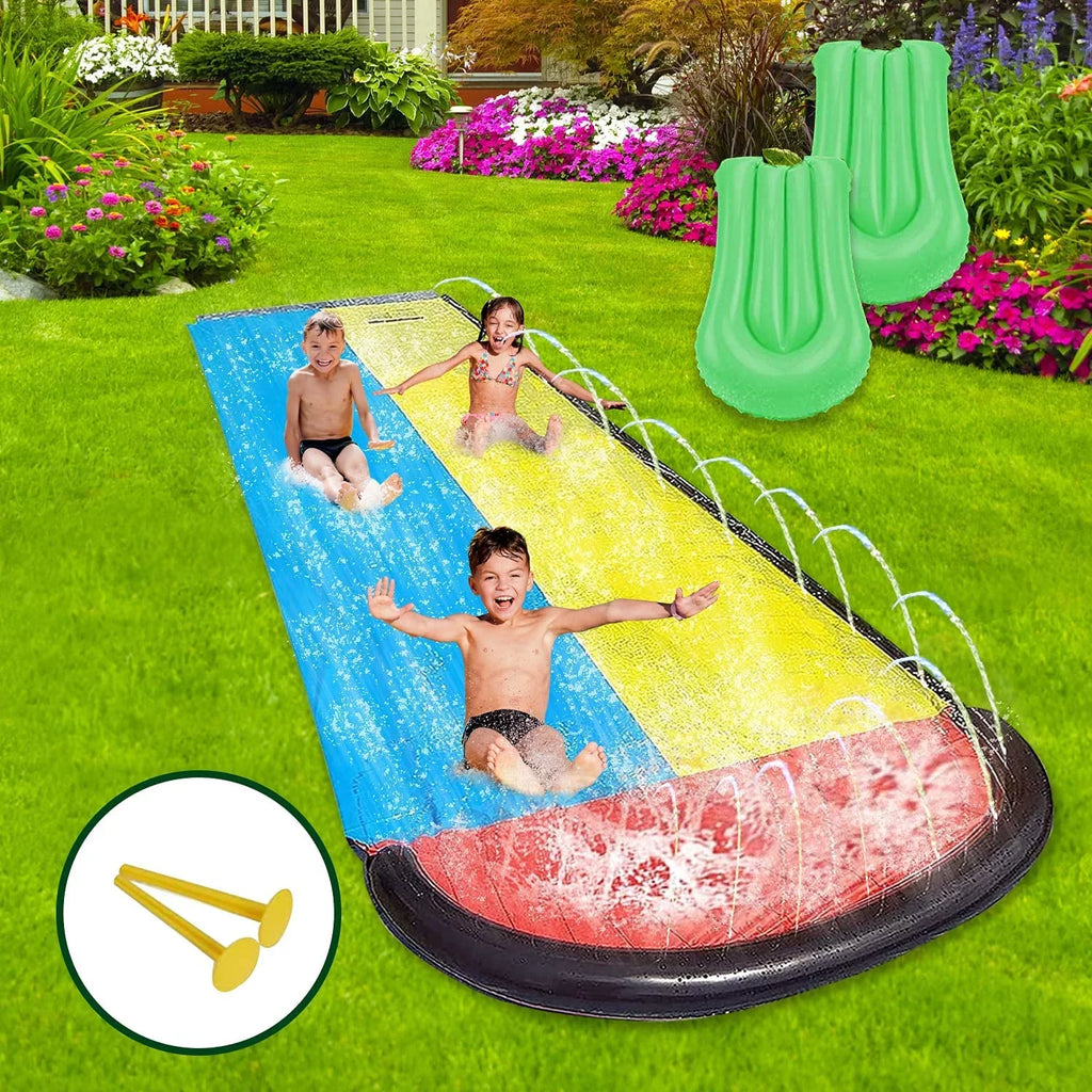 Edele 15.5ft aqua Slide Summer Fun for Lawn Inflatable Crash Pad