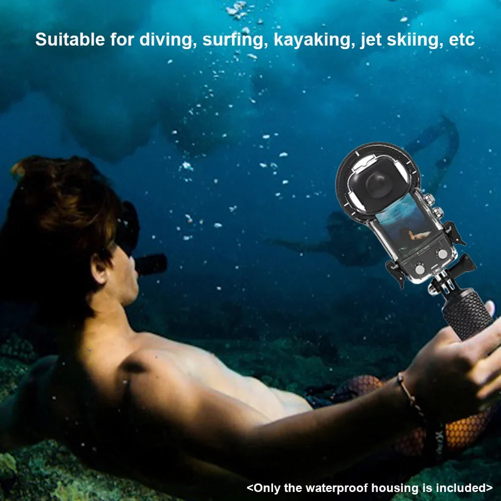 ametoys Panoramic  Dive Case Waterproof Housing Diving Protective Case Underwater 50M with Silicone Lens wrap Replacement for X3  Accessories