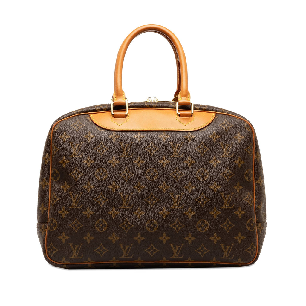 Pre-Owned Authenticated Louis Vuitton Monogram Deauville Canvas Brown Handbag Top HandleBag Unisex (Good)