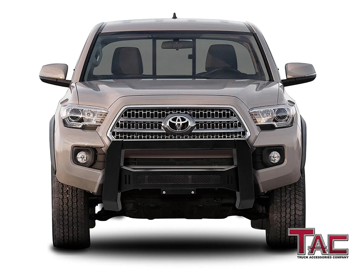 TAC Modular Bull Bar suitable with 2005-2023  Tacoma Pickup Truck Fine Textured Black (Predator Mesh Version)