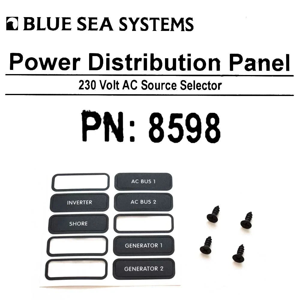 Blue Sea vessel Power Distribution Panel 8598 | 230V AC Source Selector
