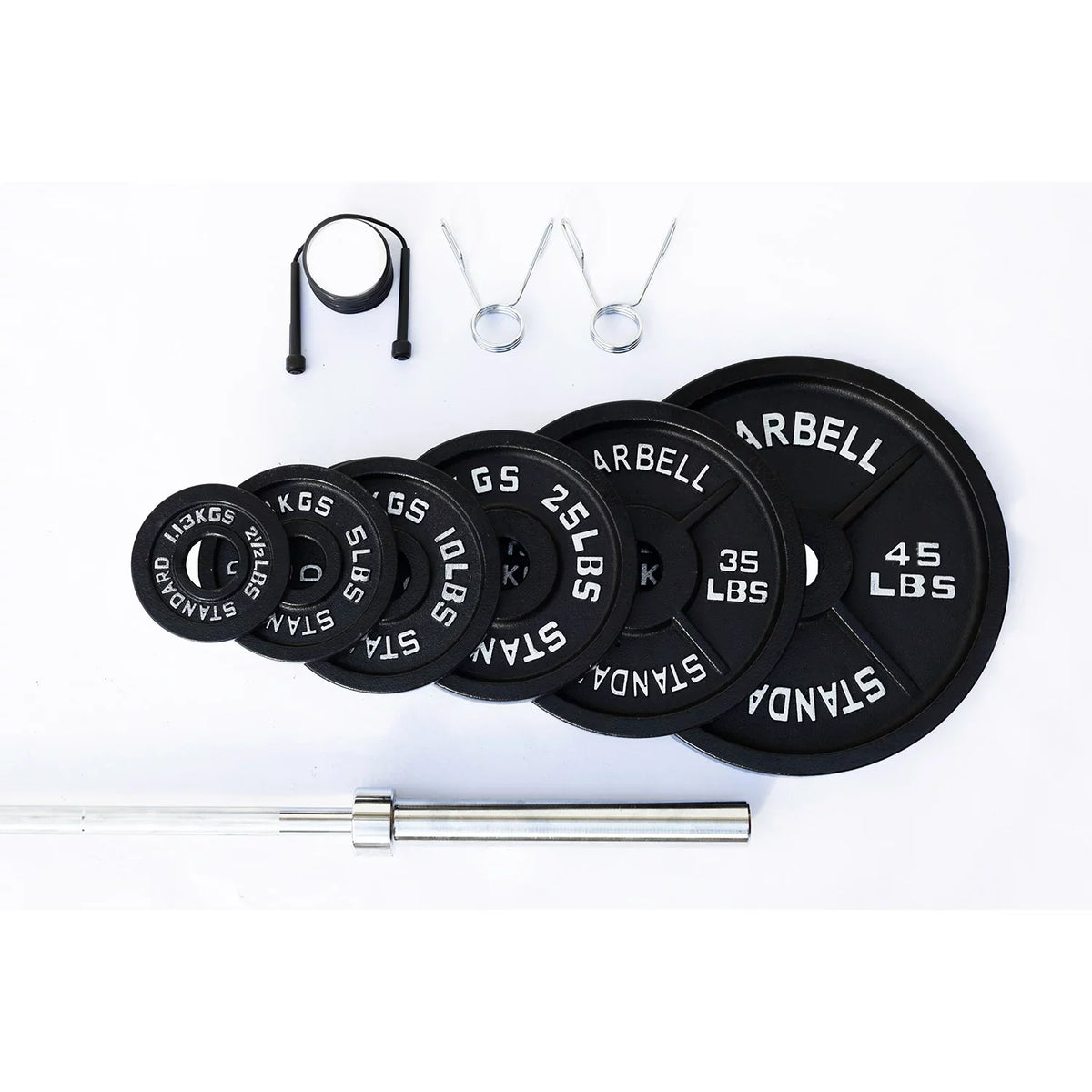 McCarty Fitness Supply Fortek 300 Lb Olympic Weight Plate Set and Barbell