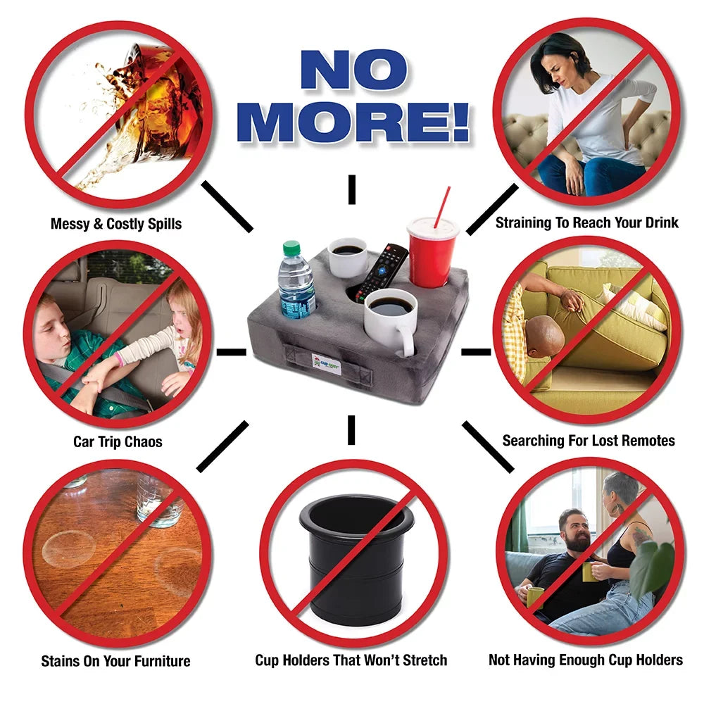 Use it anywhere-Couch, floor, bed, man cave, car, RV, park, beach and more!. Cup Cozy Deluxe Pillow (Navy) As Seen on TV -The world's BEST cup holder! Keep your drinks close and prevent spills
